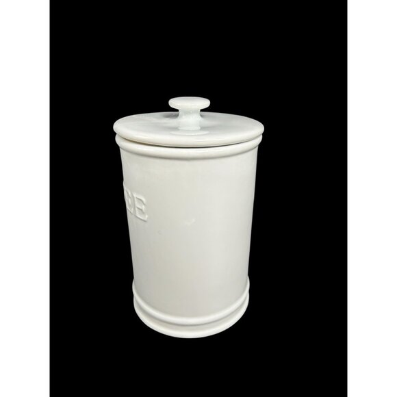Vintage Fitz & Floyd Coffee Canister Everyday White Porcelain W/ Air Tight Lid - Picture 2 of 7